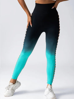 2 Pack Cut Out Ombre High Waist Yoga Pants Doba