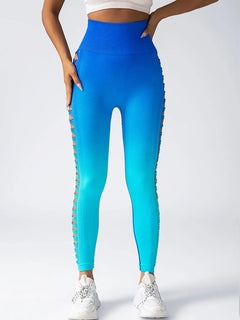 2 Pack Cut Out Ombre High Waist Yoga Pants Doba