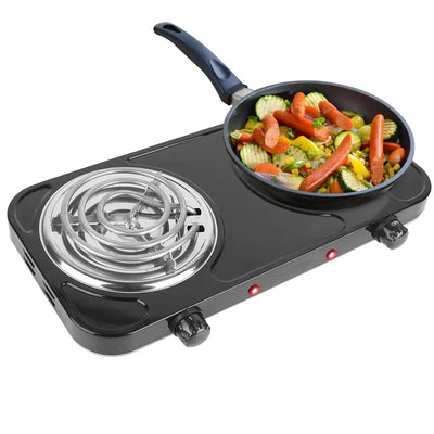 2000W Electric Double Burner Hot Plate 5 Temperature Adjustments Doba