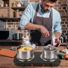 2000W Electric Double Burner Hot Plate 5 Temperature Adjustments Doba