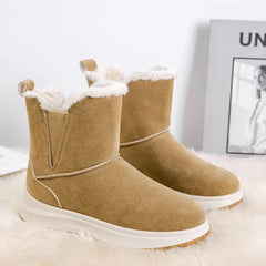 2024 Women's fleece snow boots casual short boots, warm cotton shoes Doba