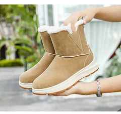 2024 Women's fleece snow boots casual short boots, warm cotton shoes Doba