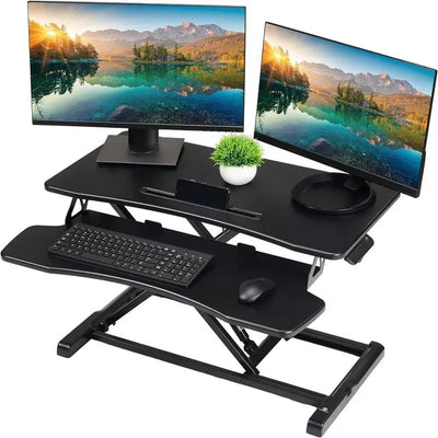 32 Inch Desk Converter, Height Adjustable Sit to Stand Riser Doba