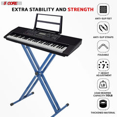 5 CORE Piano Keyboard Stand Double X Style Doba