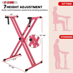 5 CORE Piano Keyboard Stand Double X Style Doba