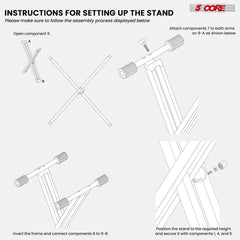 5 CORE Piano Keyboard Stand Double X Style Doba