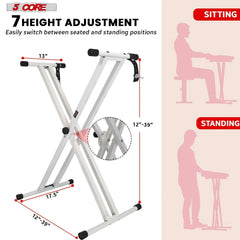 5 CORE Piano Keyboard Stand Double X Style Doba