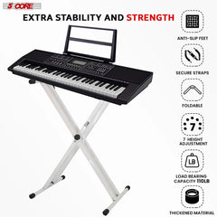 5 CORE Piano Keyboard Stand Double X Style Doba