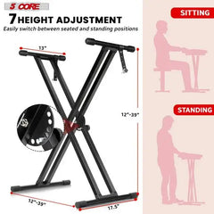 5 CORE Piano Keyboard Stand Double X Style Doba