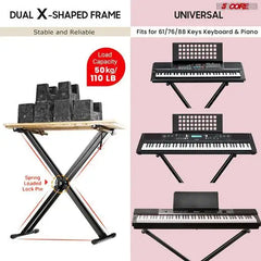 5 CORE Piano Keyboard Stand Double X Style Doba