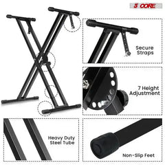 5 CORE Piano Keyboard Stand Double X Style Doba