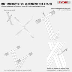 5 CORE Piano Keyboard Stand Double X Style Doba