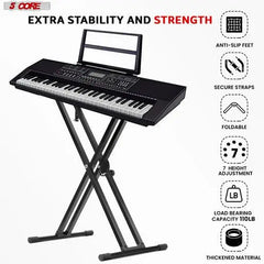 5 CORE Piano Keyboard Stand Double X Style Doba