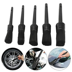 5PC Car Detailing Brush Kit Boar Hair Vehicle Auto Interior For Wheel Clean Sets Buyers Bargain Club