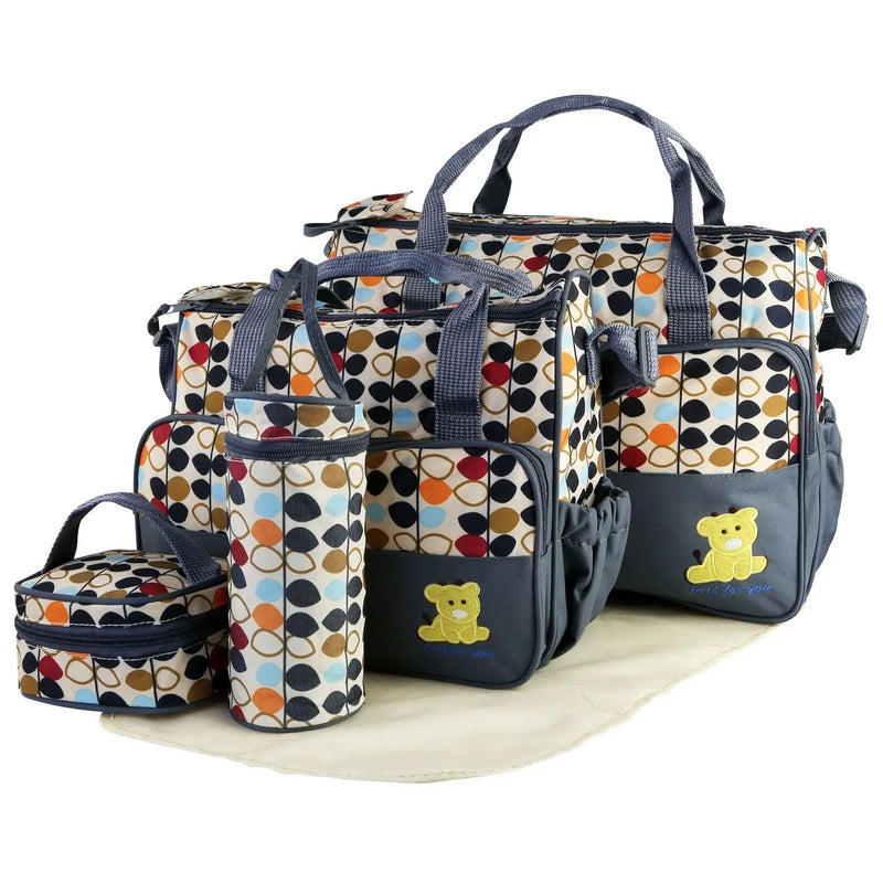 5PCS Baby Nappy Diaper Bags Set Doba