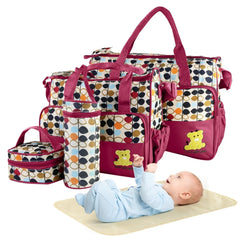 5PCS Baby Nappy Diaper Bags Set Doba