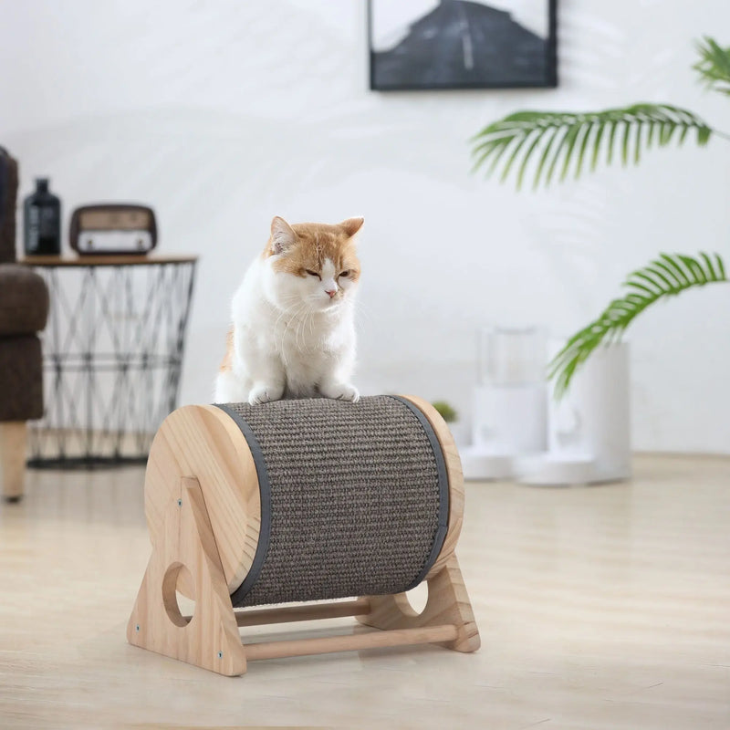 All Natural Wooden Cat Scratching Post Doba