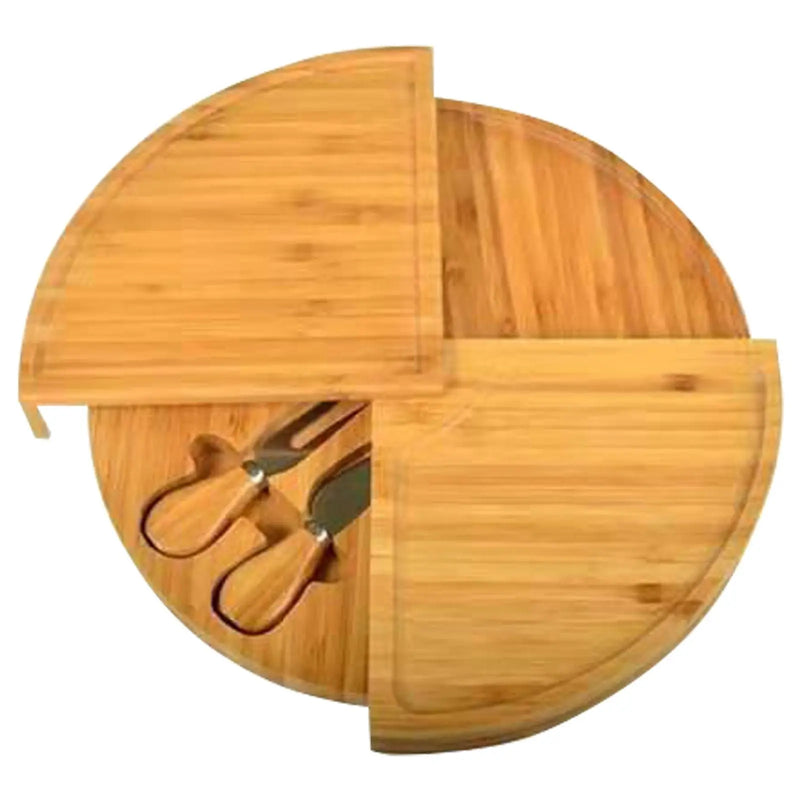 Bamboo Cheese Board with Cheese Knife Set Doba