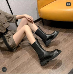 Cheisey short boots leather thick soled Martin boots ZENDROP