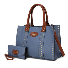 Davina Tote Handbag with wallet Vegan Leather Crossover Doba