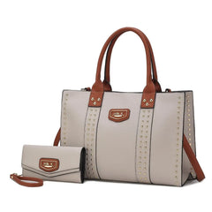 Davina Tote Handbag with wallet Vegan Leather Crossover Doba