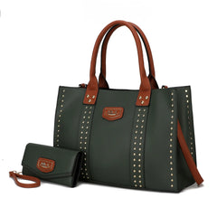 Davina Tote Handbag with wallet Vegan Leather Crossover Doba