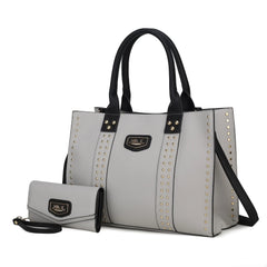 Davina Tote Handbag with wallet Vegan Leather Crossover Doba