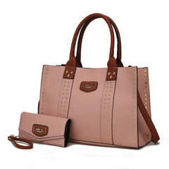 Davina Tote Handbag with wallet Vegan Leather Crossover Doba