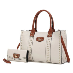 Davina Tote Handbag with wallet Vegan Leather Crossover Doba