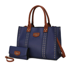 Davina Tote Handbag with wallet Vegan Leather Crossover Doba