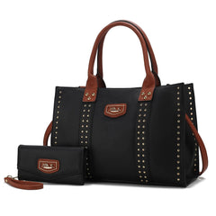 Davina Tote Handbag with wallet Vegan Leather Crossover Doba