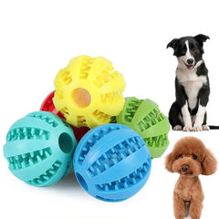 Dog Squeaky Ball Toy; Pet Chew Toy For Dog; Tooth Cleaning Ball Bite Resistant Pet Supplies Doba