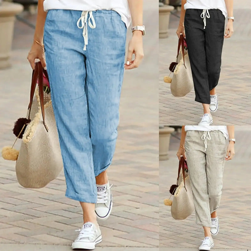 Drawstring Elastic Waist Pants Zendrop