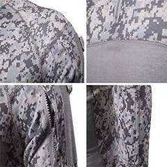 Men's Casual Camouflage T-Shirts Splicing Craft Slim Fit Shirts ,Zipper Neckline Long Sleeve T-Shirts Doba