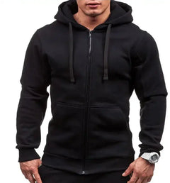 Men's Sweatshirt -Zipper Hooded Jacket Men's European And American Hooded Solid Color Cardigan Zendrop