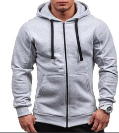 Men's Sweatshirt -Zipper Hooded Jacket Men's European And American Hooded Solid Color Cardigan Zendrop