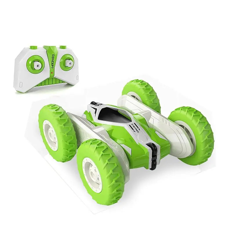 Remote Control Flip Stunt Car(Green); 4WD 2.4Ghz Remote Control Toys; Double Sided Flips 360°Rotating RC Stunt Car; Toy For 5 6 7 8 Year Old Boys Girls Doba