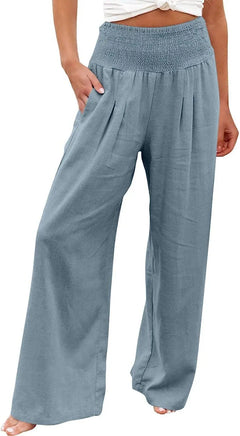 TUNUSKAT Womens Cotton Linen Wide Leg Pants Doba