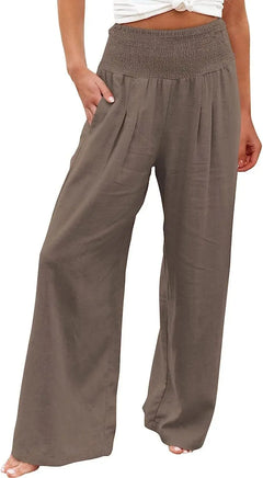 TUNUSKAT Womens Cotton Linen Wide Leg Pants Doba