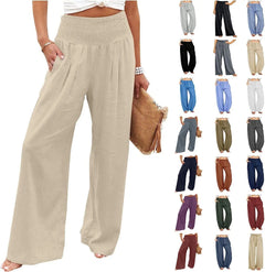 TUNUSKAT Womens Cotton Linen Wide Leg Pants Doba