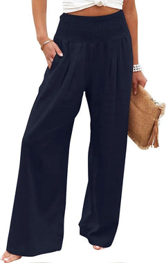 TUNUSKAT Womens Cotton Linen Wide Leg Pants Doba