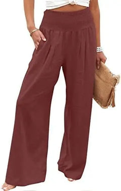 TUNUSKAT Womens Cotton Linen Wide Leg Pants Doba