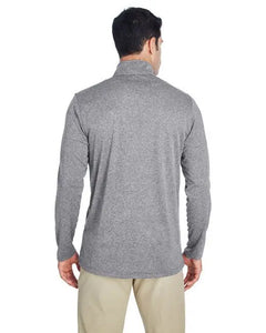 UltraClub 8618 Men's Cool & Dry Heathered Performance Quarter-Zip Doba