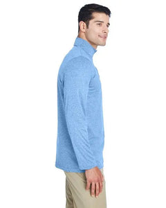 UltraClub 8618 Men's Cool & Dry Heathered Performance Quarter-Zip Doba