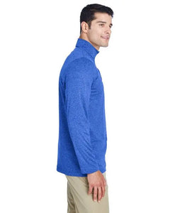 UltraClub 8618 Men's Cool & Dry Heathered Performance Quarter-Zip Doba