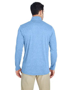 UltraClub 8618 Men's Cool & Dry Heathered Performance Quarter-Zip Doba