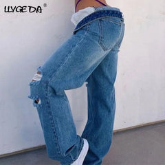 Women's  Baggy Jeans Woman High Waist ,Wide-leg Pants For Women , Casual Streetwear, Jean Denim Trousers Doba