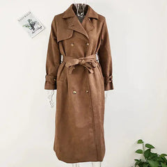 Vintage Suede Belted Long Coat Buyers Bargain Club