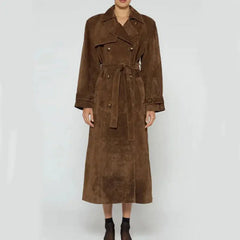 Vintage Suede Belted Long Coat Buyers Bargain Club